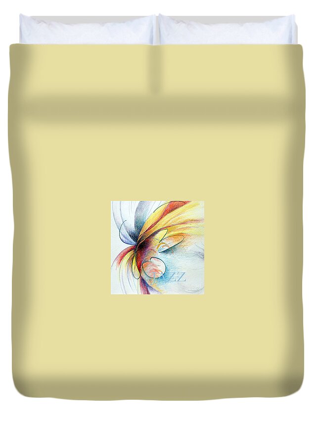 Pencil Drawing Duvet Cover featuring the drawing Jazz by Rosanne Licciardi