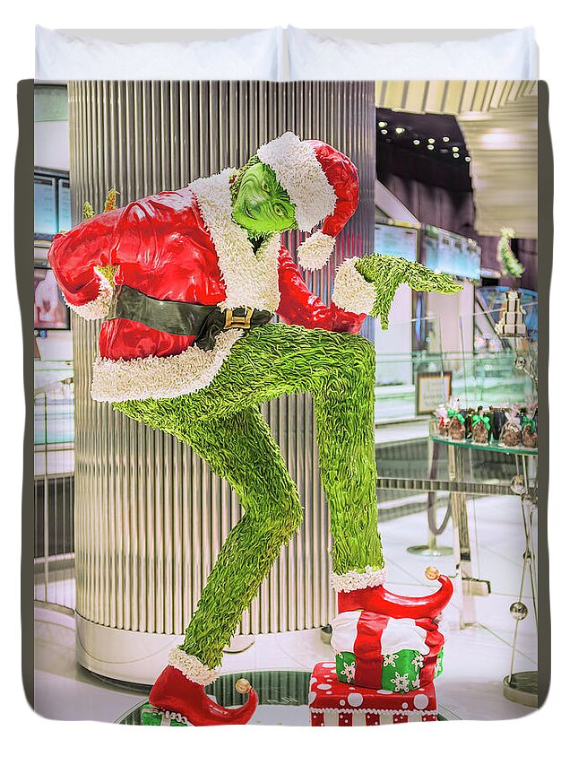 Jean Philippe Duvet Cover featuring the photograph Jean Philippe's Chocolate Grinch in the Aria Casino by Aloha Art