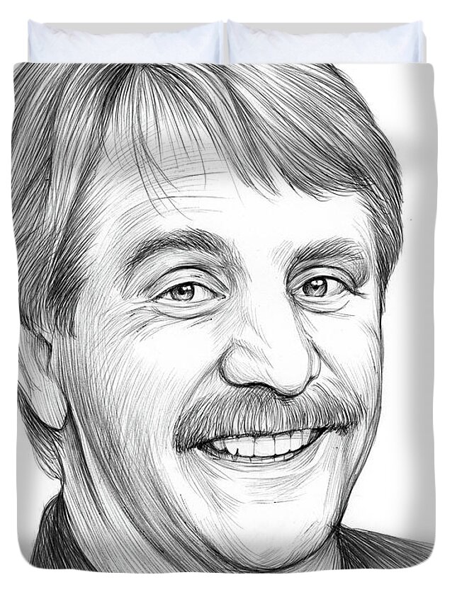 Jeff Foxworthy Duvet Cover featuring the drawing Jeff Foxworthy by Greg Joens