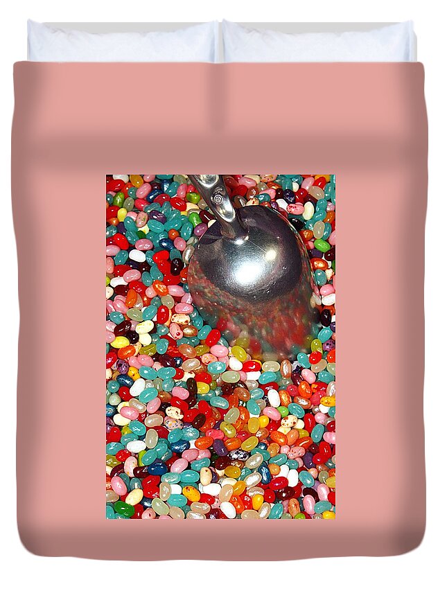 Jelly Beans Multicolored Yummy Sweet Candy Fun Duvet Cover featuring the photograph Jelly Beans by Scott Burd