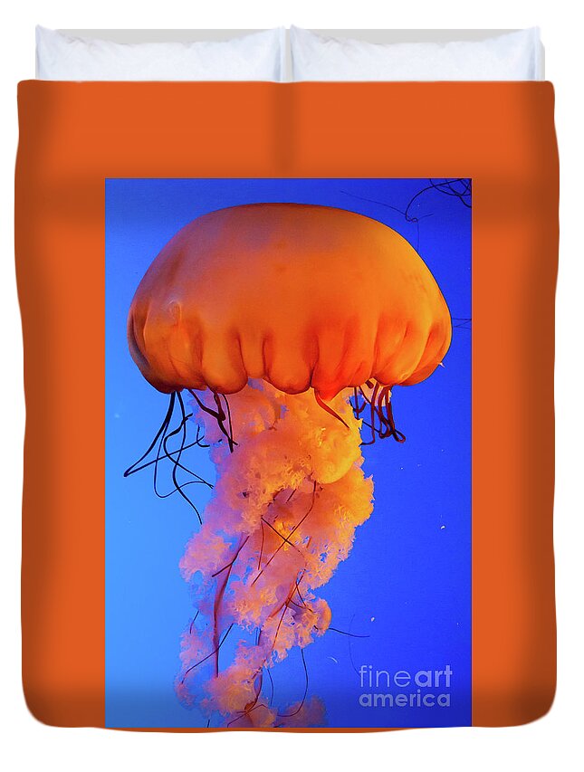 Jelly Fish Duvet Cover featuring the photograph Jelly Fish 4 by Susan Cliett