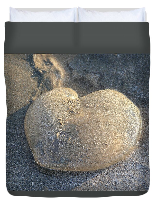 Heart Duvet Cover featuring the photograph Jellyfish With a Big Heart by Shane Bechler