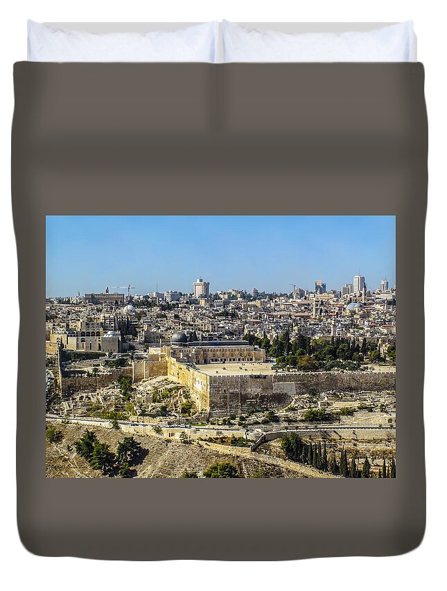 Jerusalem Duvet Cover featuring the photograph Jerusalem of Gold by Brian Tada
