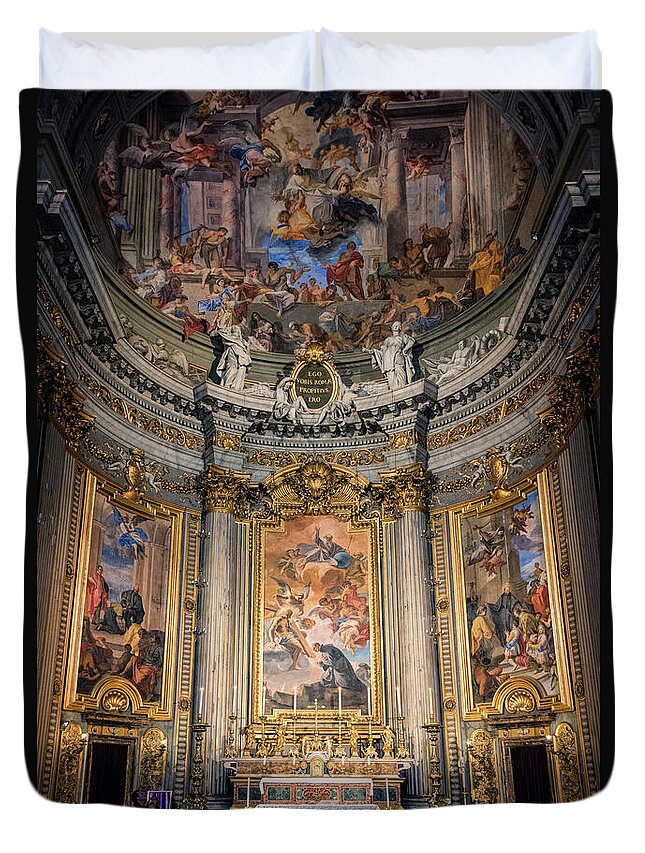 Joan Carroll Duvet Cover featuring the photograph Jesuit Church Rome Italy by Joan Carroll