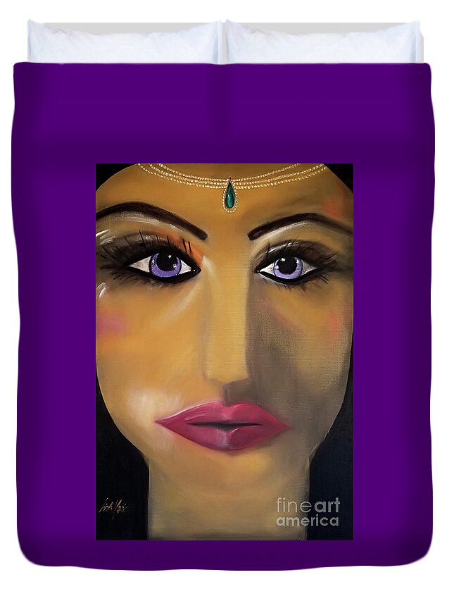 Egypt Duvet Cover featuring the painting Jewel Of the Nile by Artist Linda Marie