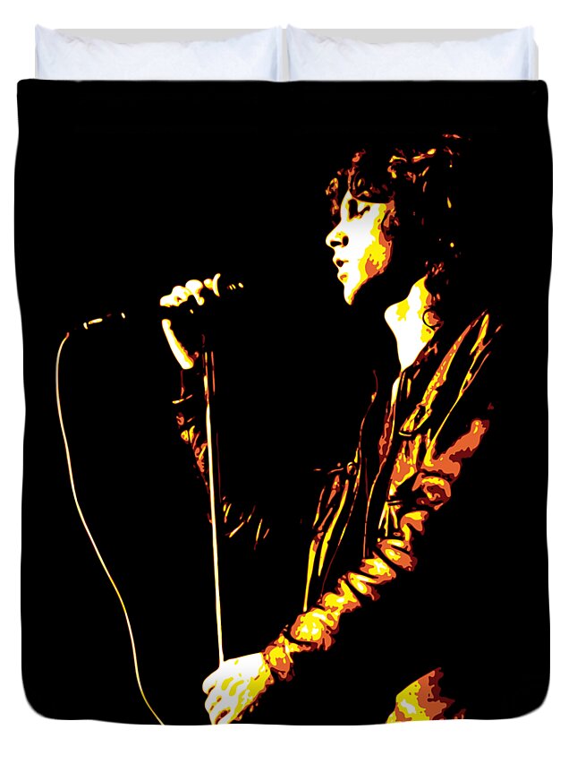 Jim Morrison Duvet Cover featuring the digital art Jim Morrison by DB Artist