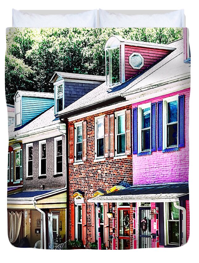 Jim Thorpe Duvet Cover featuring the photograph Jim Thorpe PA - Colorful Street by Susan Savad