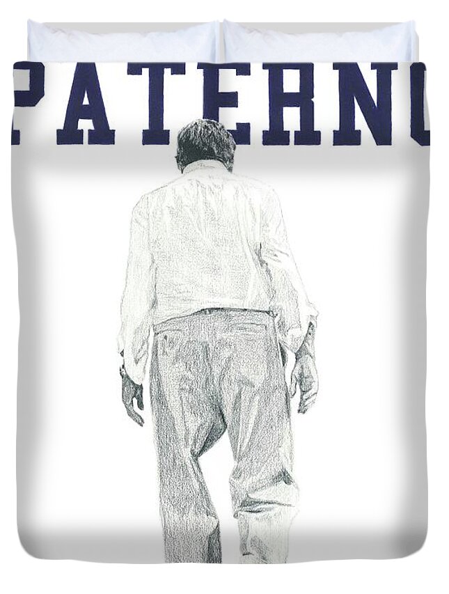 Joe Paterno Duvet Cover featuring the drawing Joe Paterno by Chris Brown