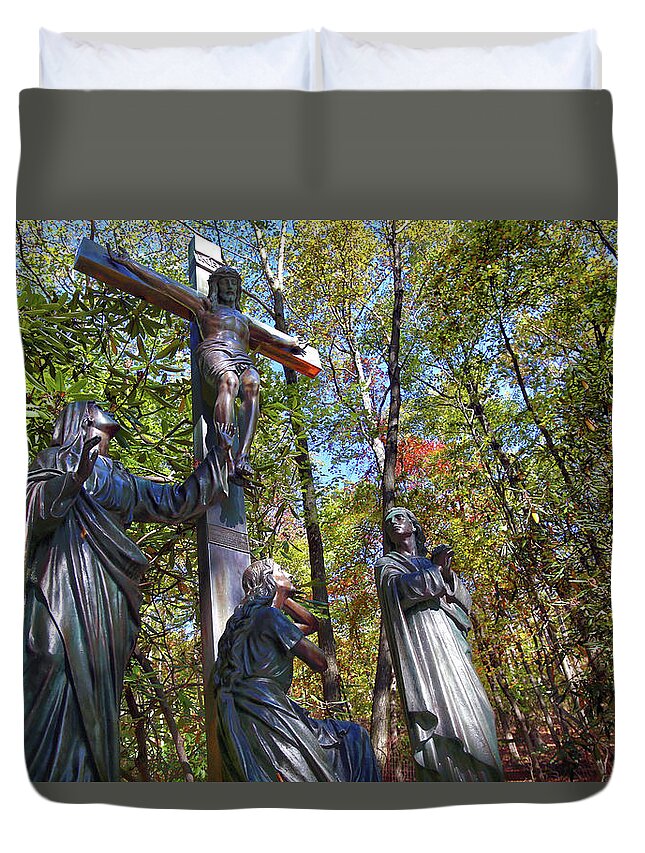 Jesus Duvet Cover featuring the photograph John 3 16 by Mitch Cat