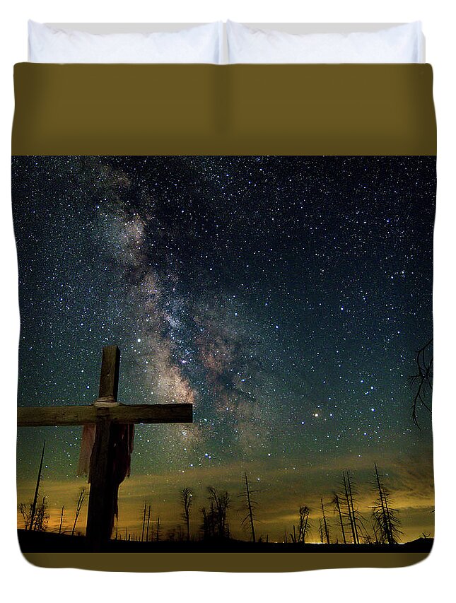 Milky Way Duvet Cover featuring the photograph John 6 38 by Randy Robbins