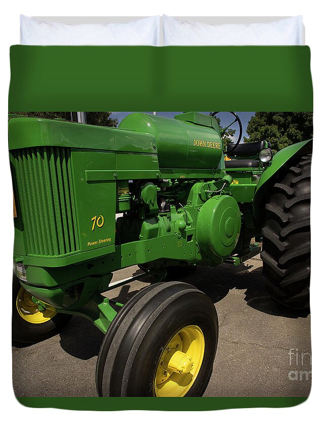 Tractor Duvet Cover featuring the photograph John Deere 70 by Mike Eingle