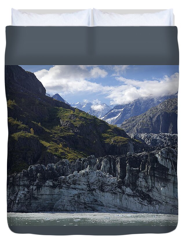 Glacier Duvet Cover featuring the photograph John Hopkins Glacier 15 by Richard J Cassato