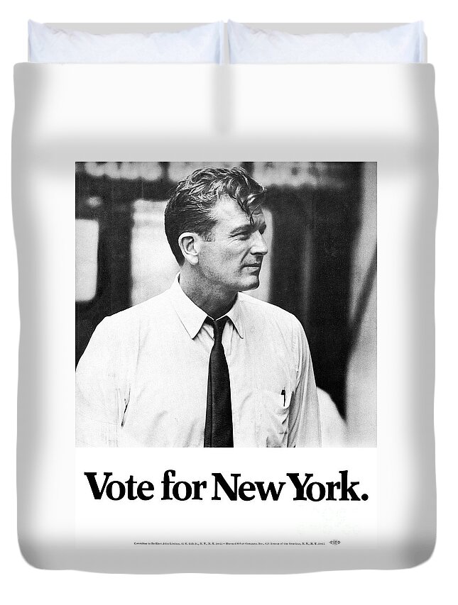 1969 Duvet Cover featuring the photograph John Lindsay by Granger