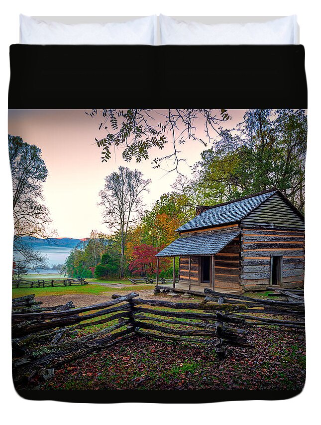 John Oliver Place Duvet Cover featuring the photograph John Oliver Place in Cades Cove by Rick Berk