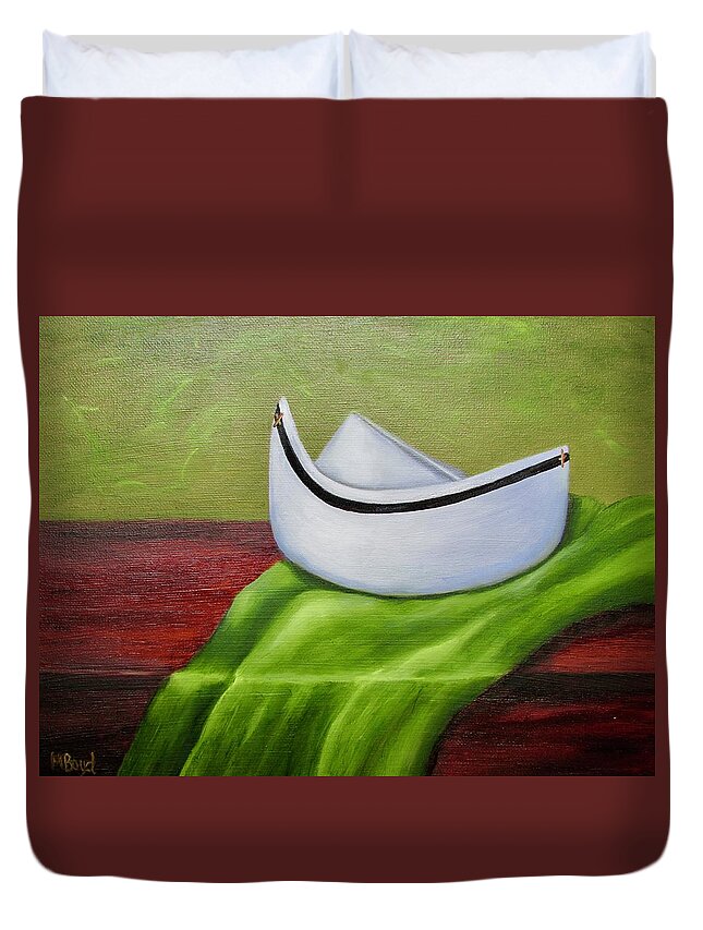 Nursing Duvet Cover featuring the painting Johnstown Mercy School of Nursing by Marlyn Boyd