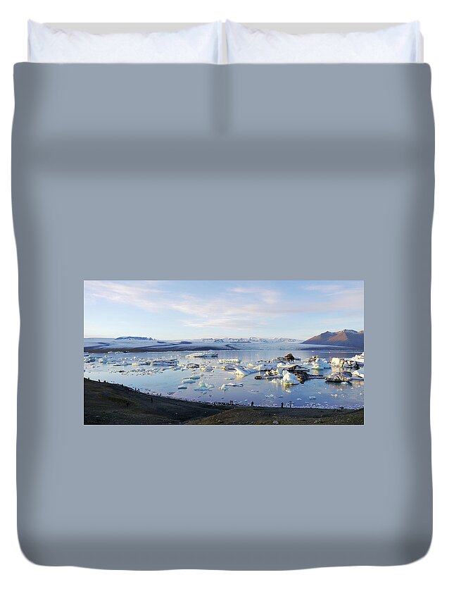 Iceland Duvet Cover featuring the photograph Jokulsarlon Glacial Lagoon Iceland by Amelia Racca