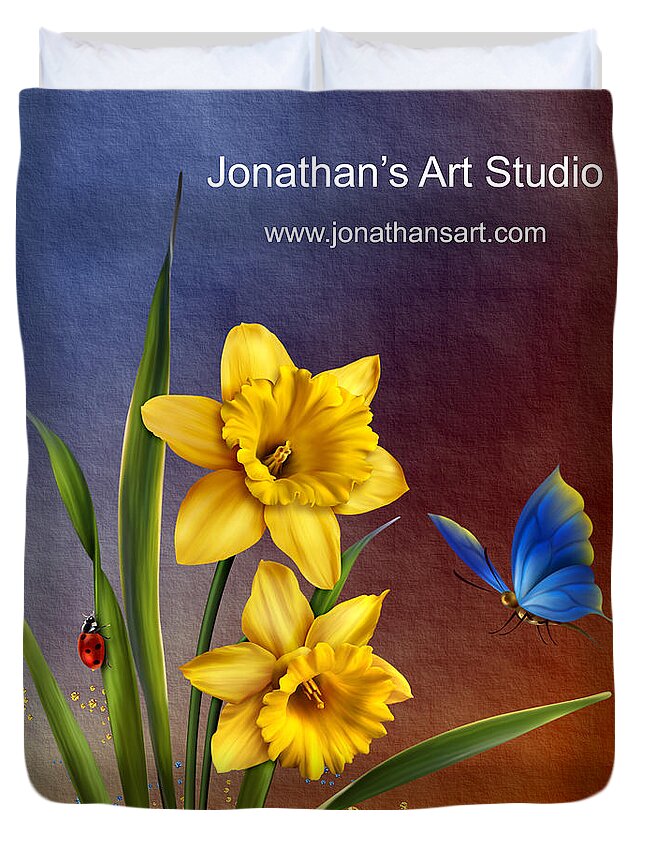 Jonathan's Art Studio Merchandise Duvet Cover featuring the digital art Jonathan's Art Studio Merchandise by John Junek