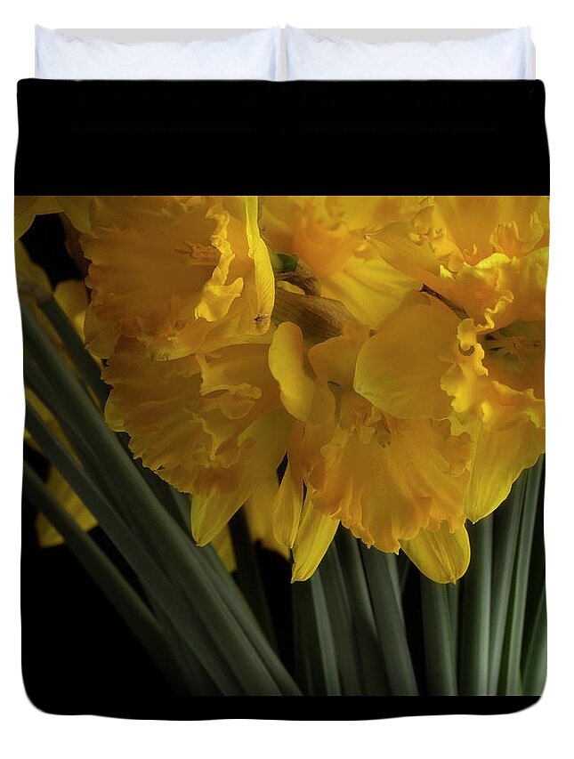Flowers Duvet Cover featuring the photograph Jonquils by Mike Eingle