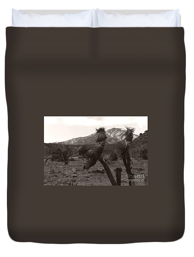  Duvet Cover featuring the photograph Joshua with Snow Capped Mountain by Heather Kirk