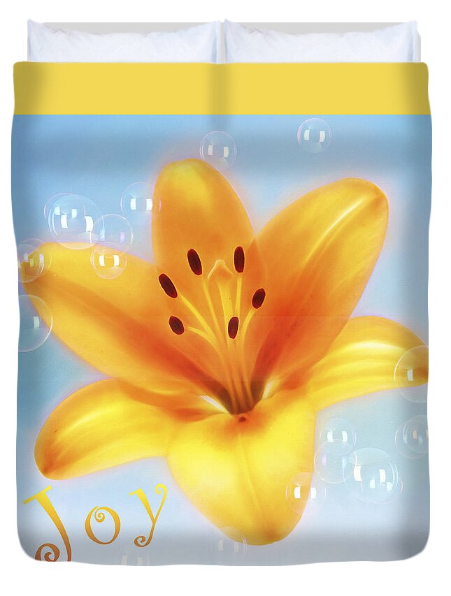 Flower Duvet Cover featuring the photograph Joy by Cathy Kovarik