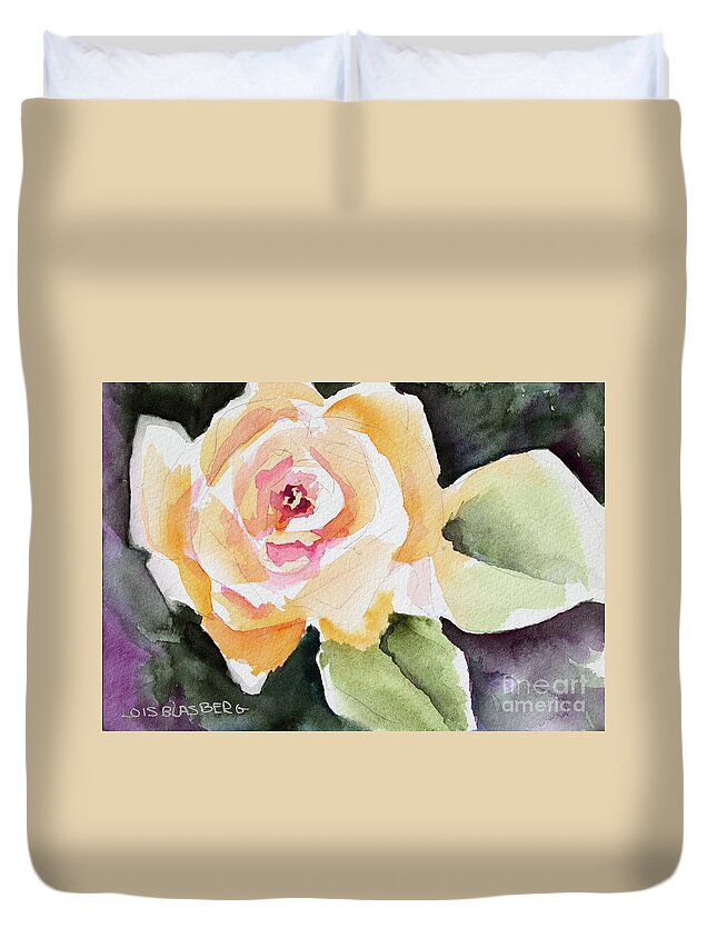 Face Mask Duvet Cover featuring the painting Joy by Lois Blasberg