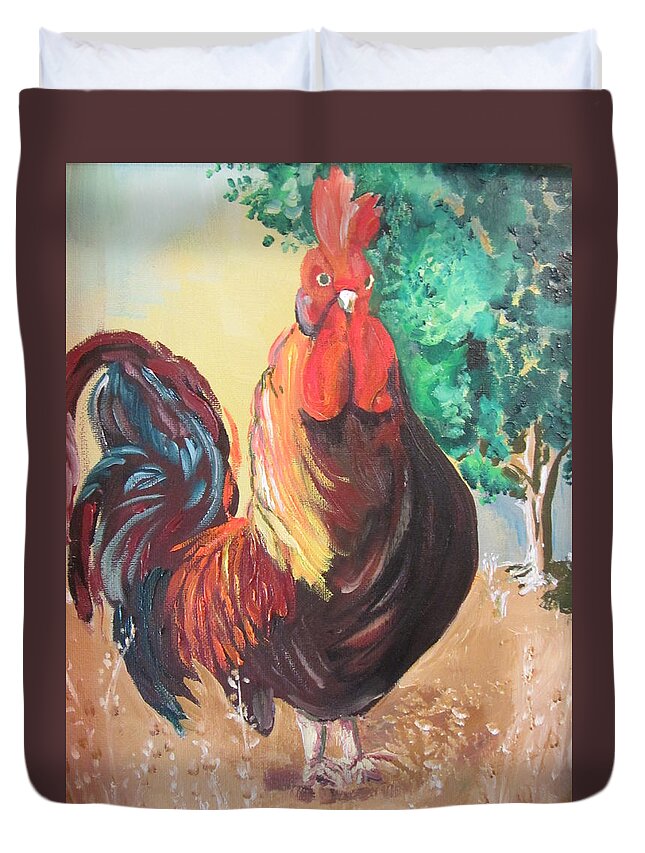 Bird Duvet Cover featuring the painting Juan by Dody Rogers