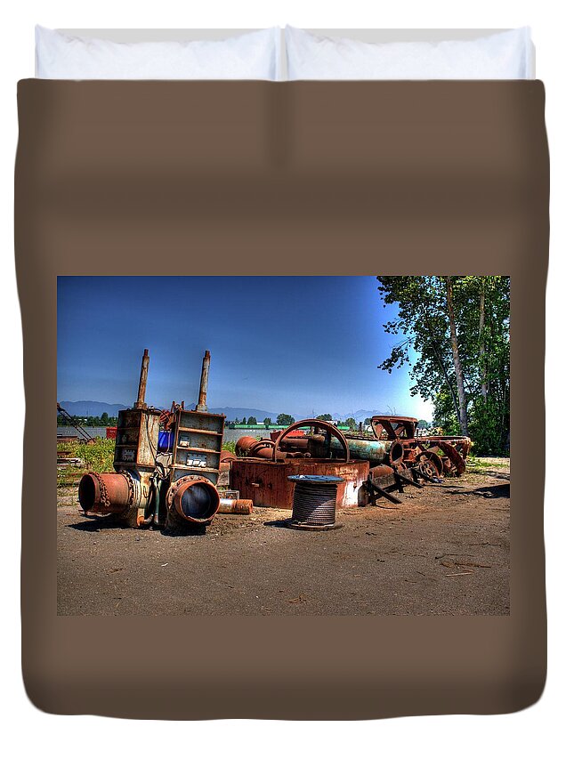 Waterfront Duvet Cover featuring the photograph Junk by Lawrence Christopher