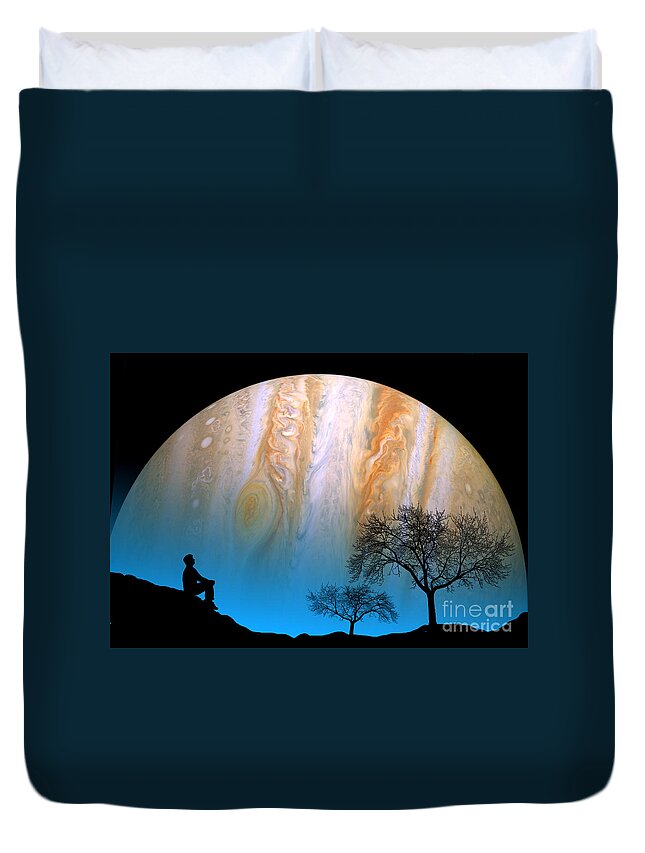 Astronomy Duvet Cover featuring the photograph Jupiter by Larry Landolfi