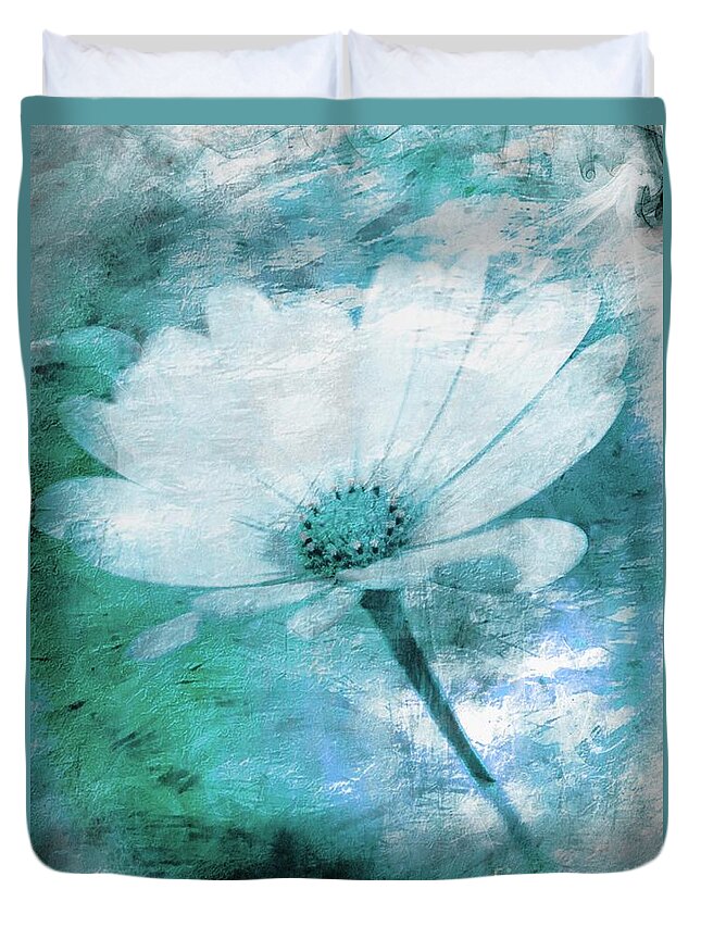 Daisy Duvet Cover featuring the photograph Just A Daisy by Clare Bevan