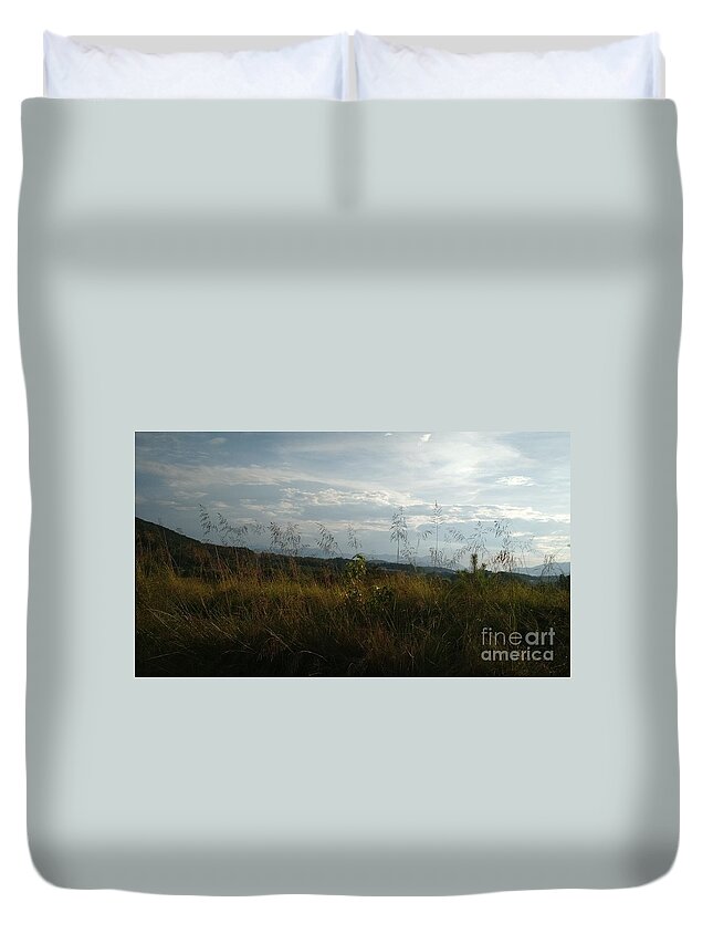 Landscape Duvet Cover featuring the photograph Just before Sunset by Anita Adams