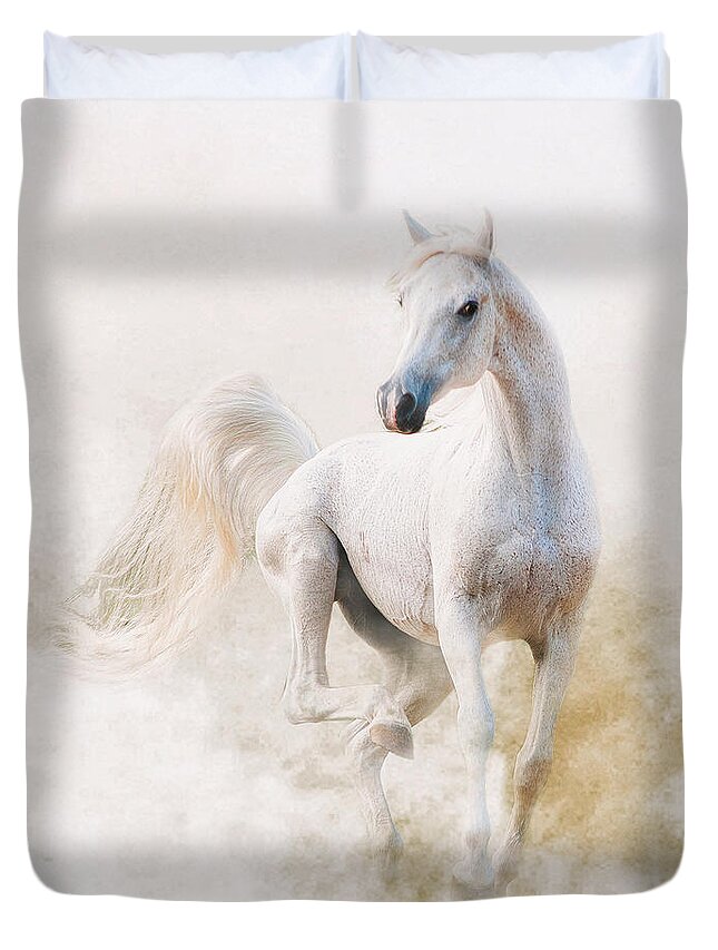 Equine Duvet Cover featuring the photograph Just Dance by Ron McGinnis