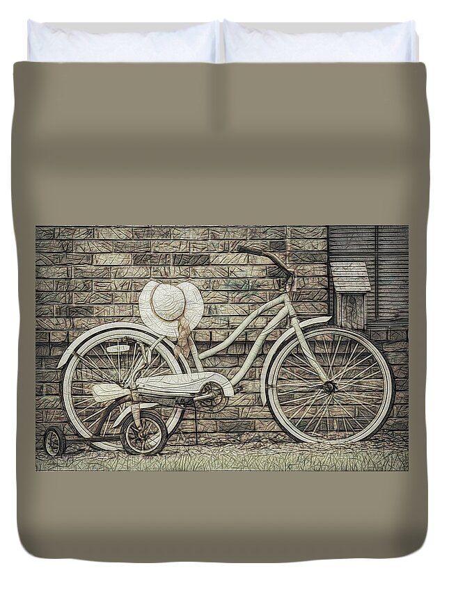 Bicycle Duvet Cover featuring the digital art Just Getting Better by Bonnie Willis