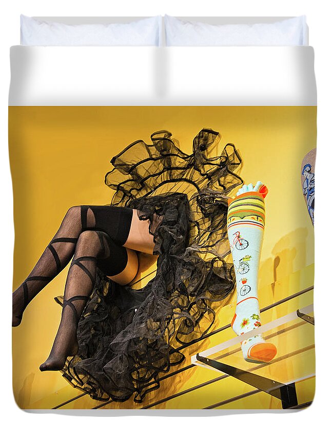 Socks Duvet Cover featuring the photograph Just Hanging at City Walk by Lynn Bauer