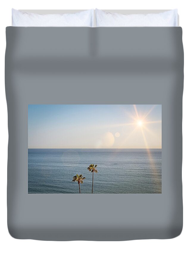 Ocean Duvet Cover featuring the photograph Just the Two of Us by Alison Frank