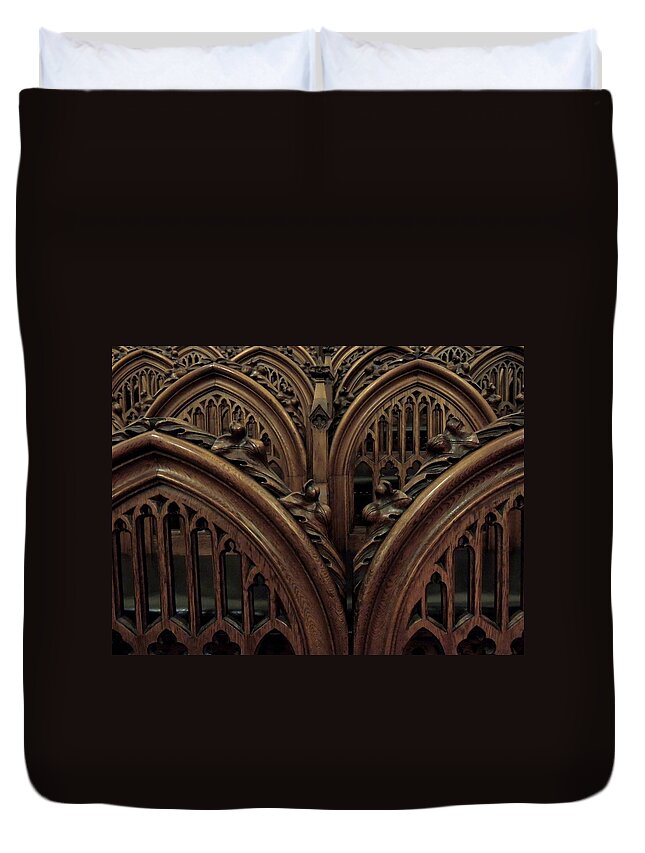 Gothic Duvet Cover featuring the photograph Justice by Consensus by Vincent Green