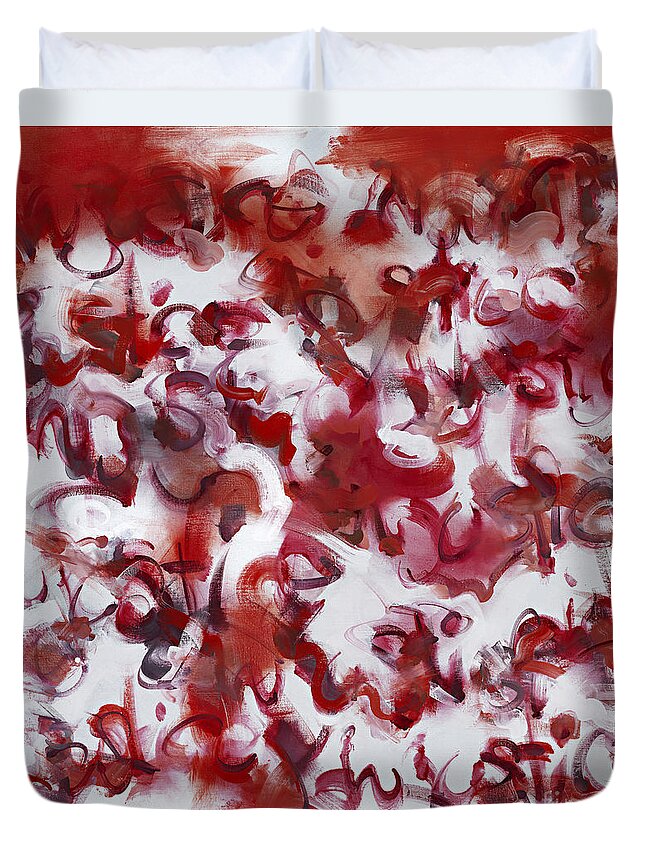 Reds Duvet Cover featuring the painting Justice by Ritchard Rodriguez