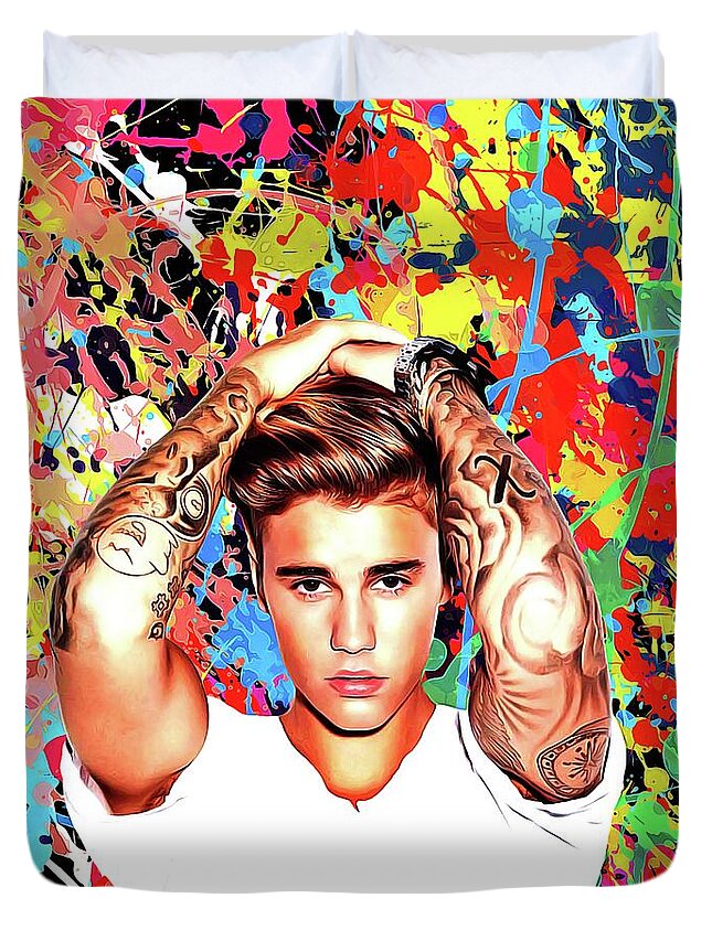 Justin Bieber Celebrity Art Duvet Cover For Sale By Shraddha Sharma