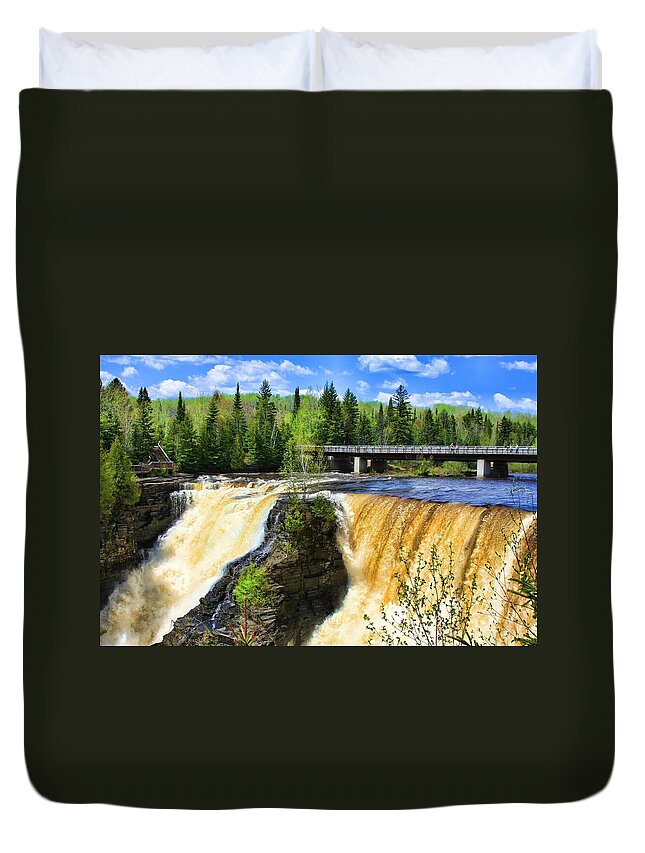 Kakabeka Falls Duvet Cover featuring the photograph Kakabeka Falls by Tatiana Travelways