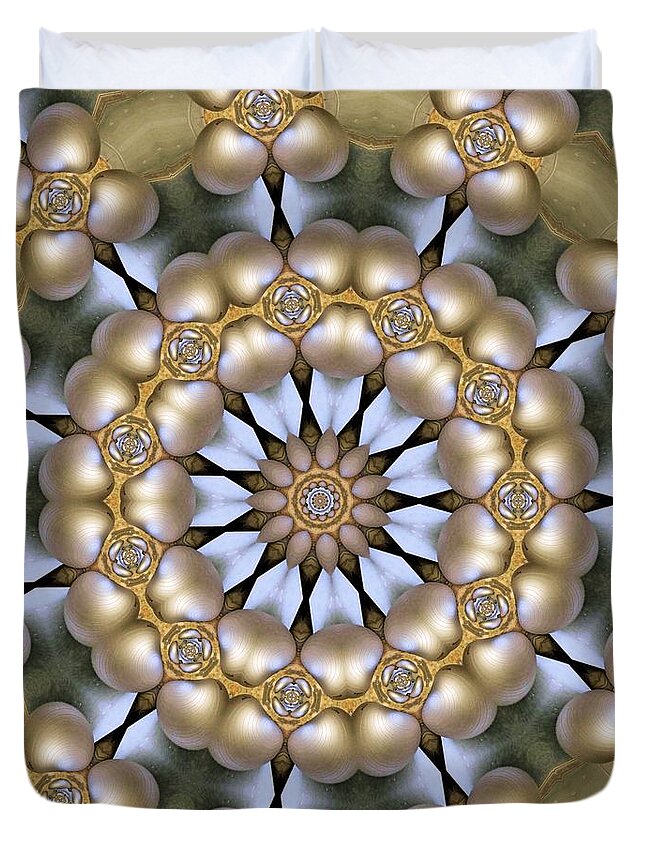 Kaleidoscope Duvet Cover featuring the digital art Kaleidoscope 130 by Ronald Bissett