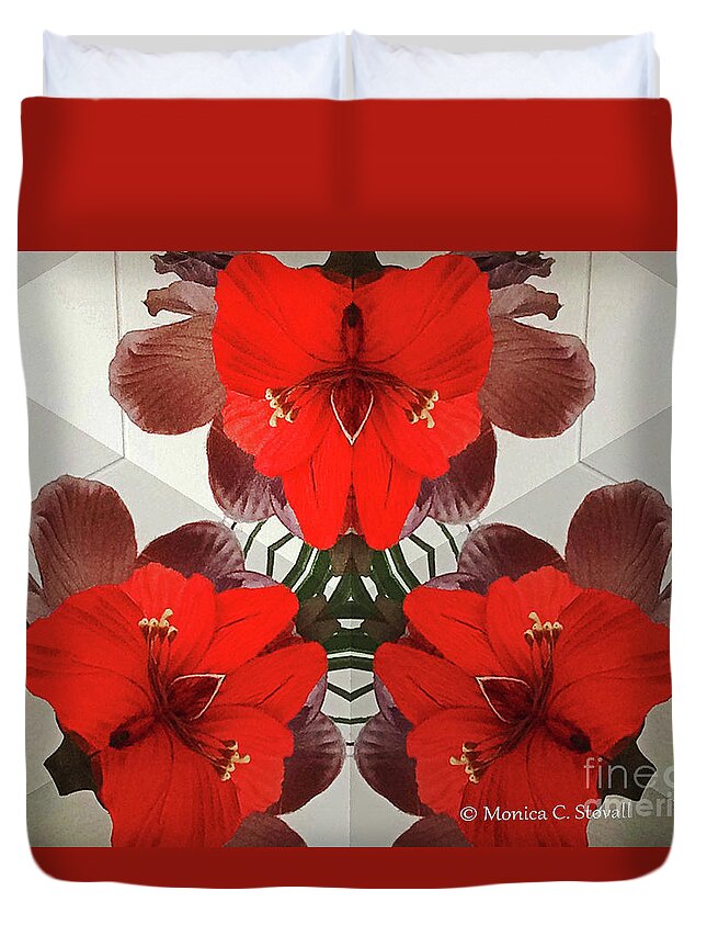 Graphic Design Duvet Cover featuring the photograph Kaleidoscope Mirror Effect M1 by Monica C Stovall