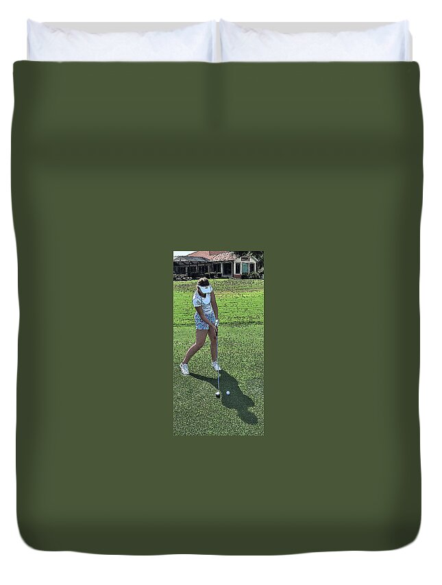 Golf Duvet Cover featuring the photograph Katie by James Rentz