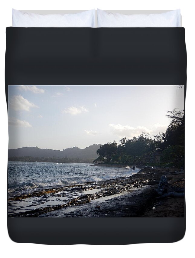 Kauai Duvet Cover featuring the photograph Kauai Kapa'a Coast 1 by Amy Fose