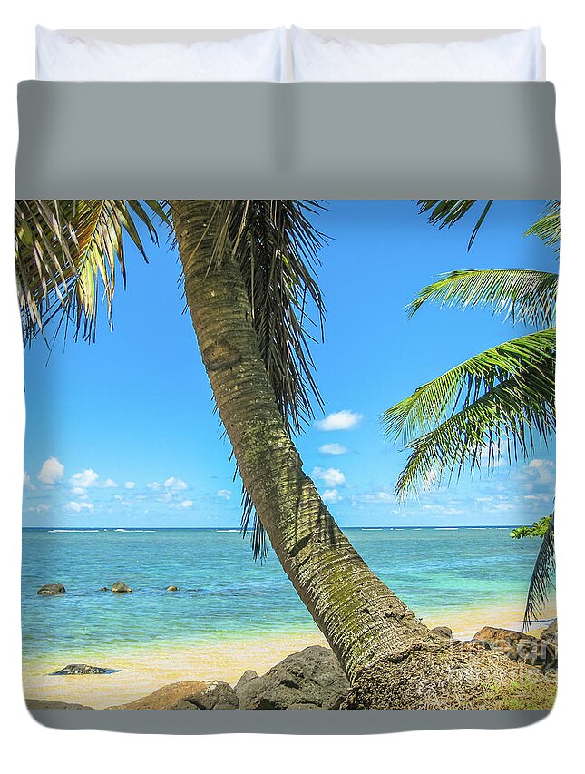 Beach Duvet Cover featuring the photograph Kauai Tropical Beach by Benny Marty