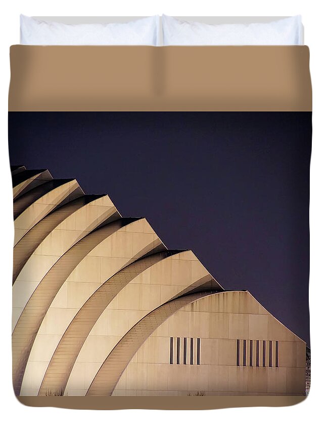 Kauffman Center For The Performing Arts Duvet Cover featuring the photograph Kauffman Center for the Performing Arts by Alan Hutchins