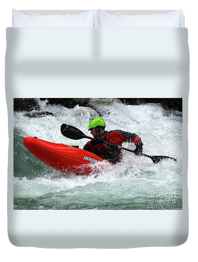 Kayak Duvet Cover featuring the photograph Kayaking Magic Of Water 10 by Bob Christopher