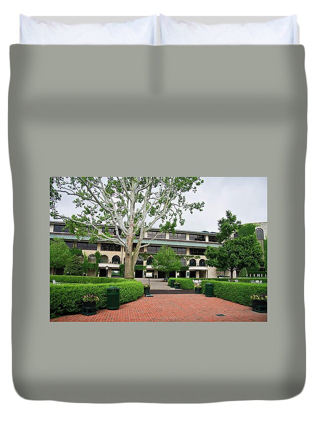 Horse Duvet Cover featuring the photograph Keeneland Race Track in Lexington by Jill Lang