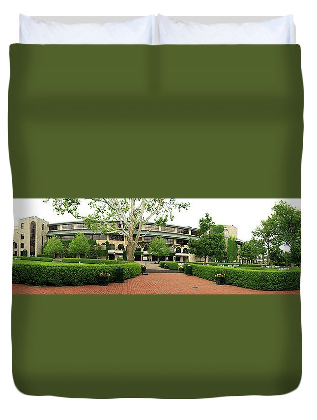 Horse Duvet Cover featuring the photograph Keeneland Race Track Panorama by Jill Lang