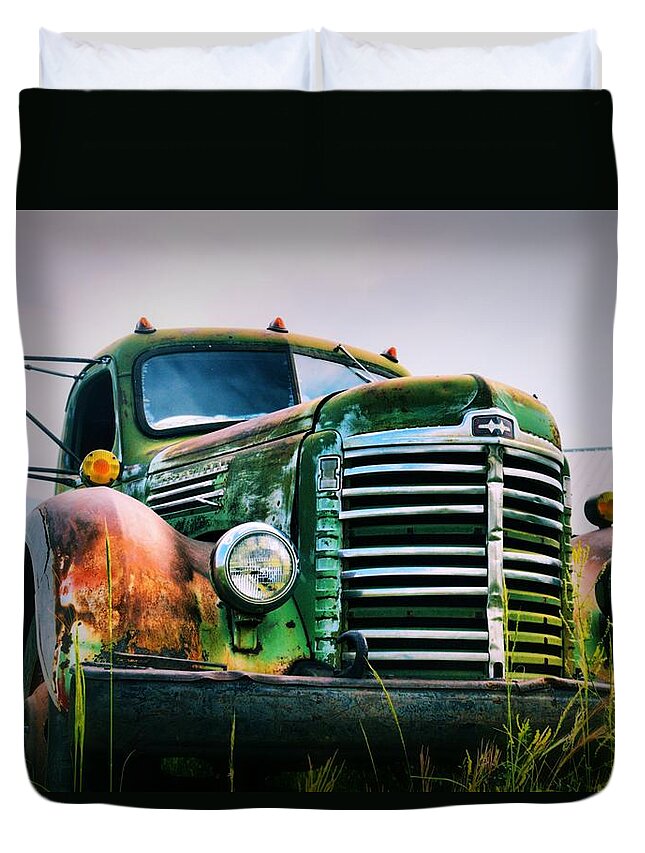 International Duvet Cover featuring the photograph Keep on Trucking by Jacqui Binford-Bell