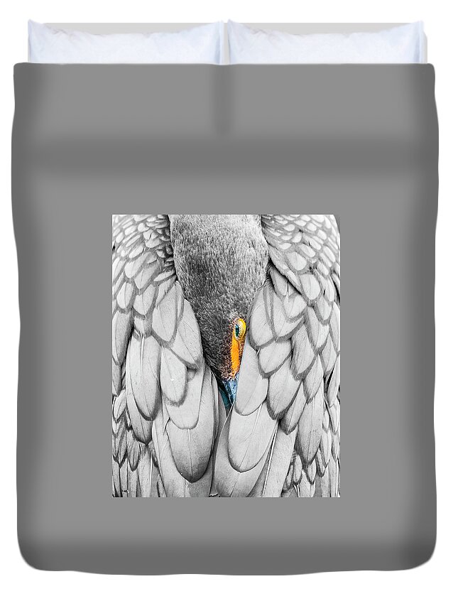  Duvet Cover featuring the photograph Keeping warm. by Usha Peddamatham