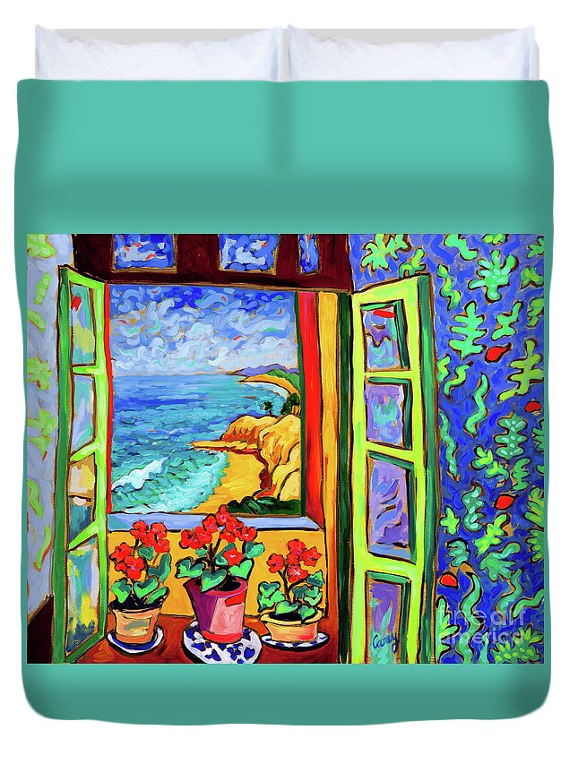  Duvet Cover featuring the painting Kelp Bed Cove Large by Cathy Carey